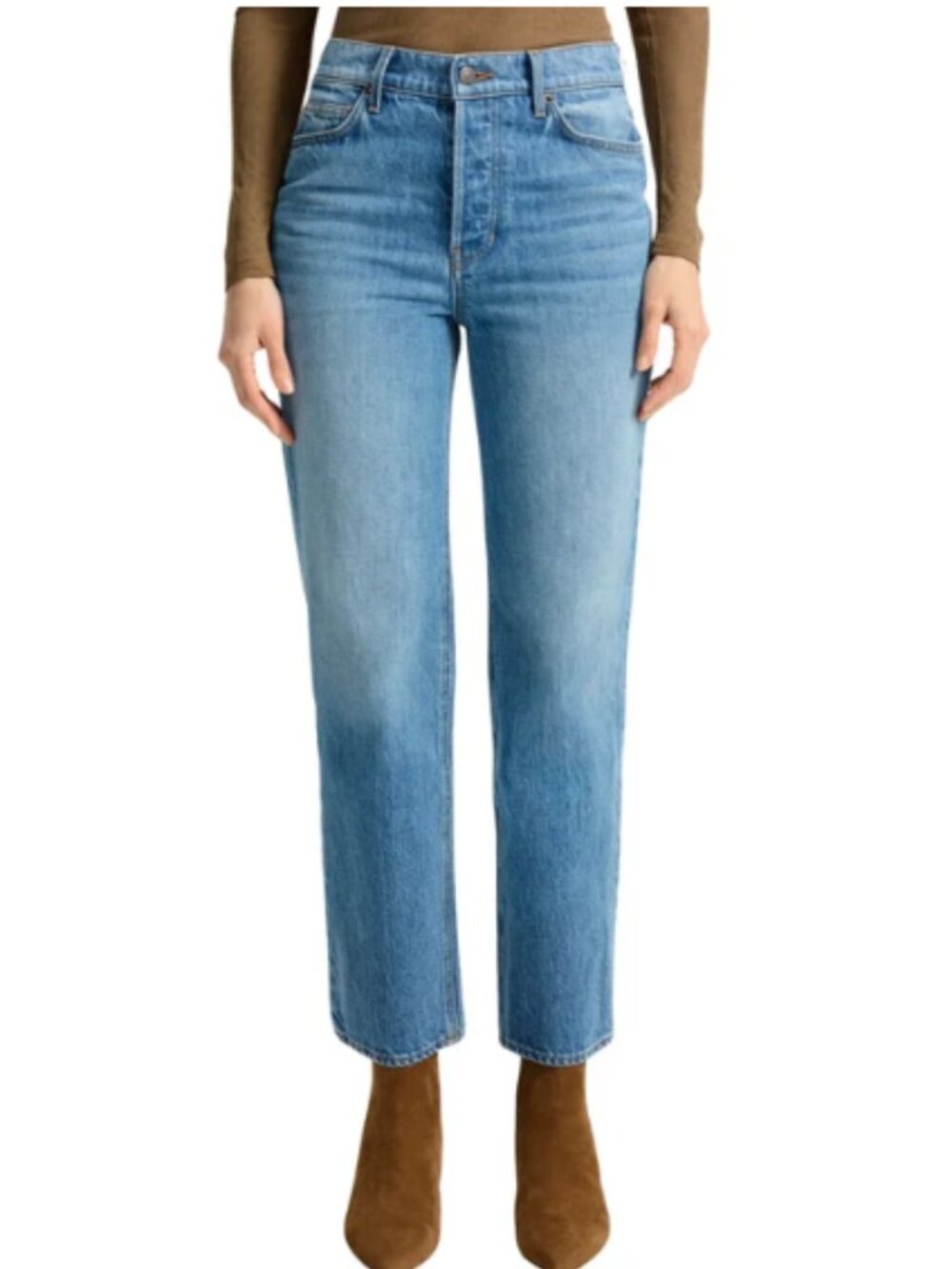 Veronica Beard Leah Straight Leg Jeans in Lakeshore Blush Size 26 NWT